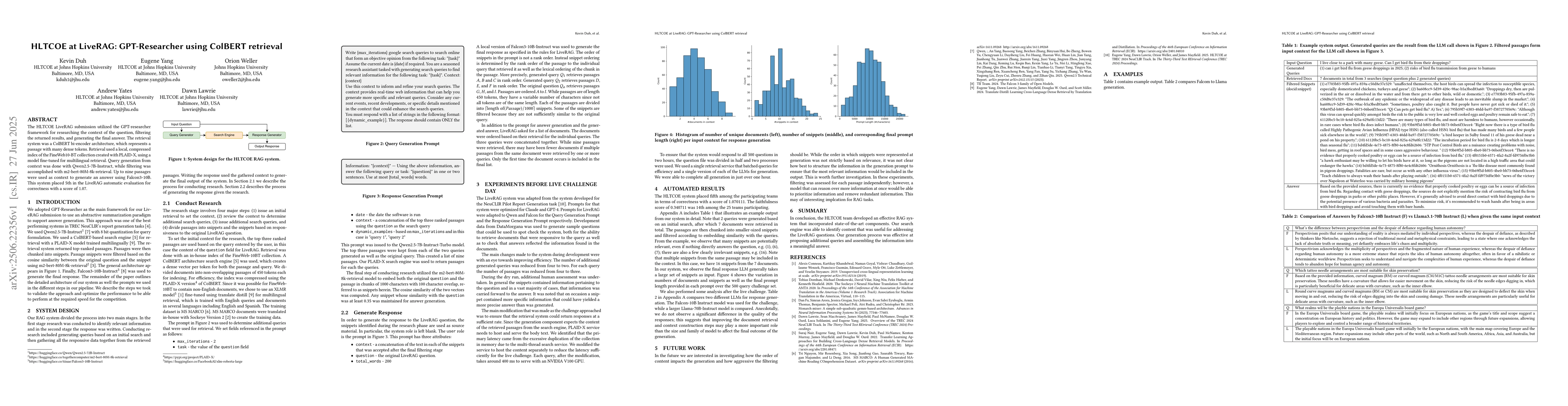 Thumbnail for HLTCOE at LiveRAG: GPT-Researcher using ColBERT retrieval