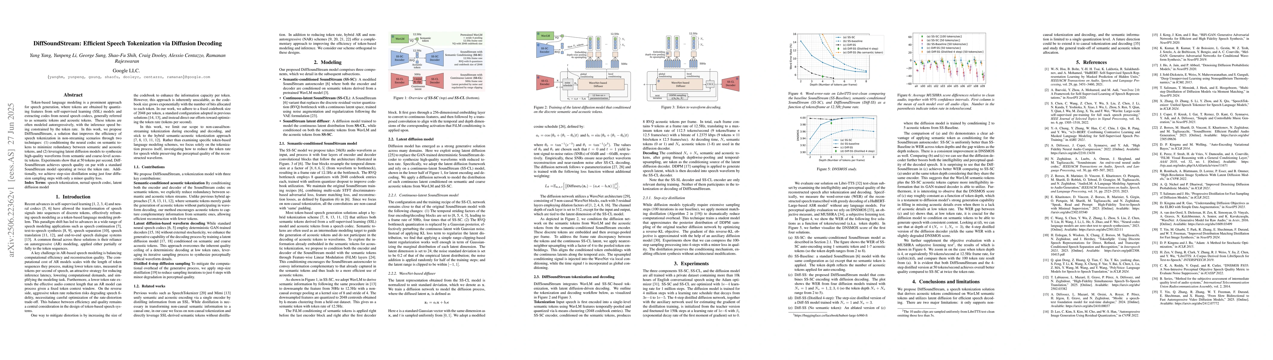 Thumbnail for DiffSoundStream: Efficient Speech Tokenization via Diffusion Decoding