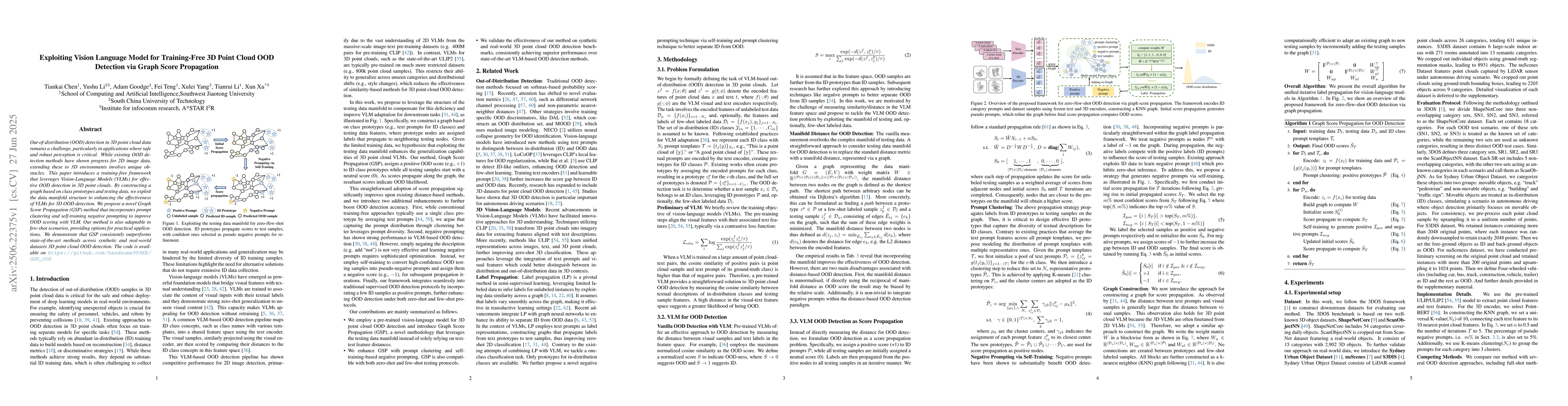 Thumbnail for Exploiting Vision Language Model for Training-Free 3D Point Cloud OOD
  Detection via Graph Score Propagation
