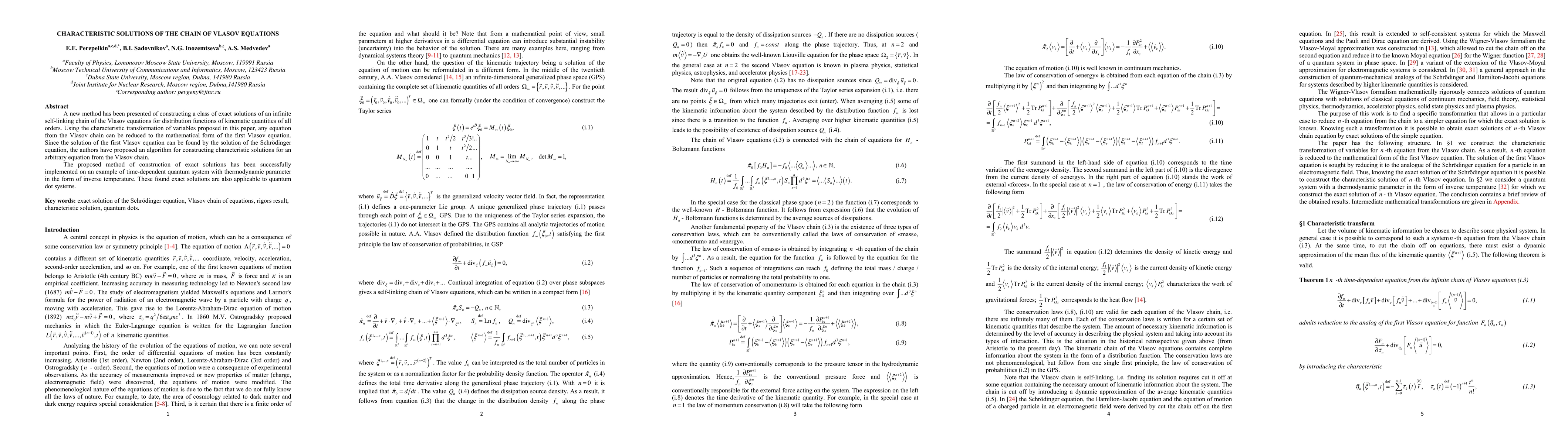 Thumbnail for Characteristic solutions of the chain of Vlasov equations