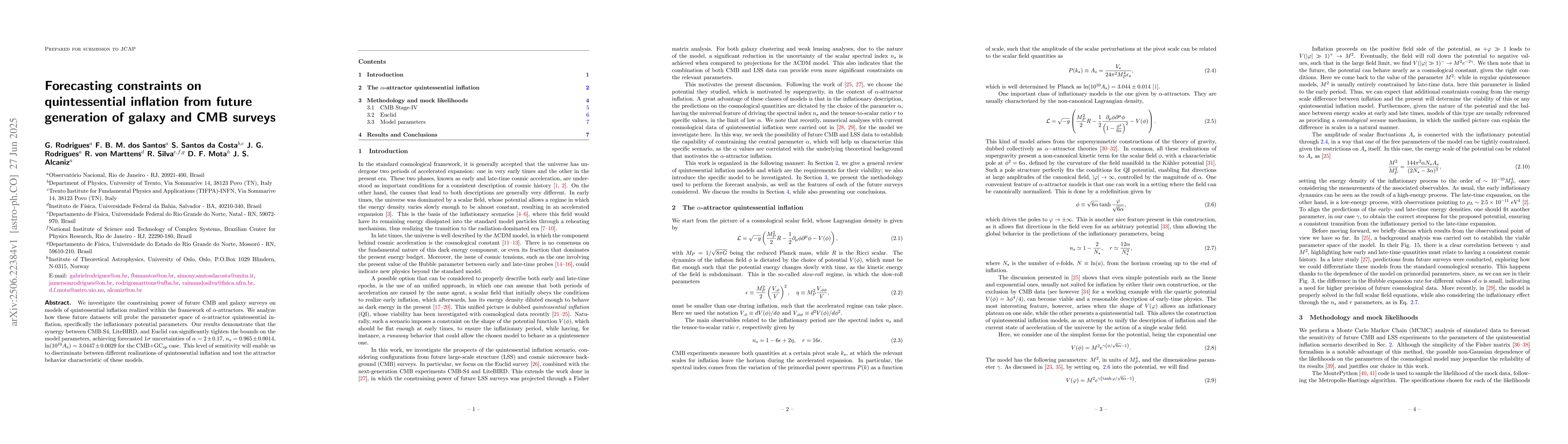 Thumbnail for Forecasting constraints on quintessential inflation from future
  generation of galaxy and CMB surveys