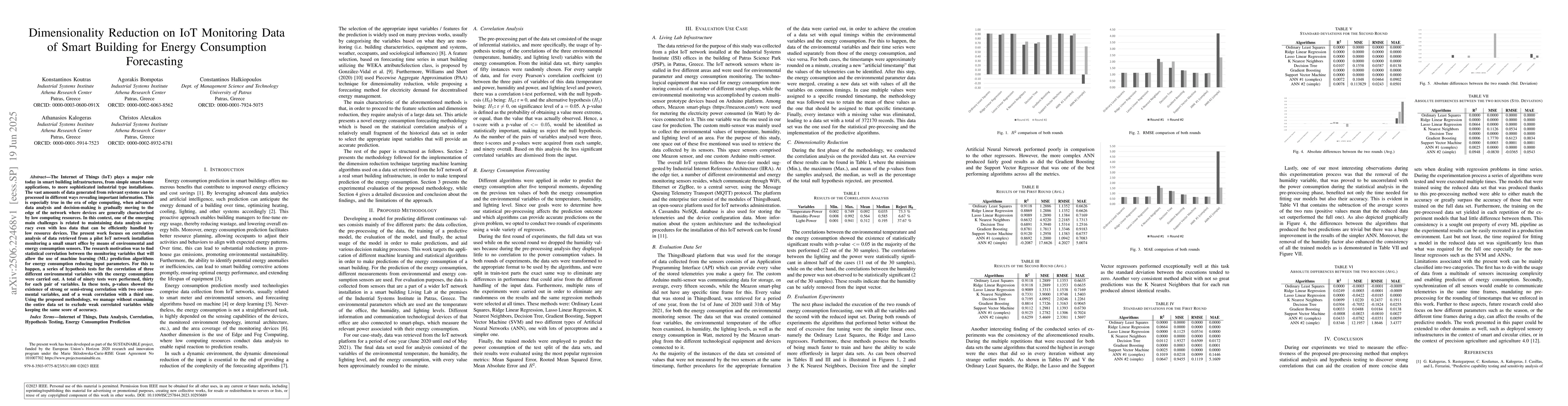Thumbnail for Dimensionality Reduction on IoT Monitoring Data of Smart Building for
  Energy Consumption Forecasting