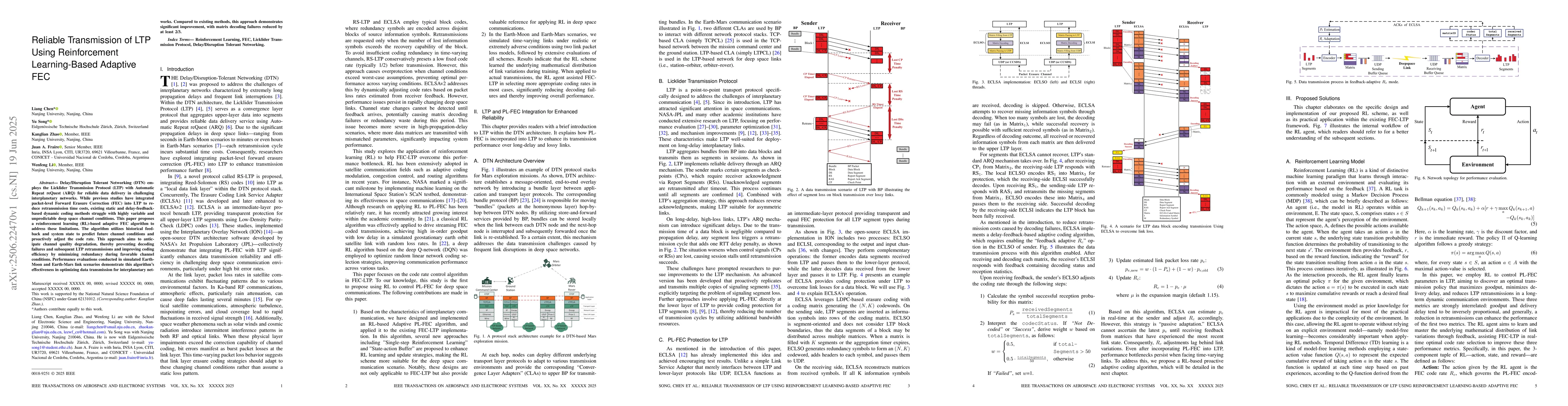 Thumbnail for Reliable Transmission of LTP Using Reinforcement Learning-Based Adaptive
  FEC