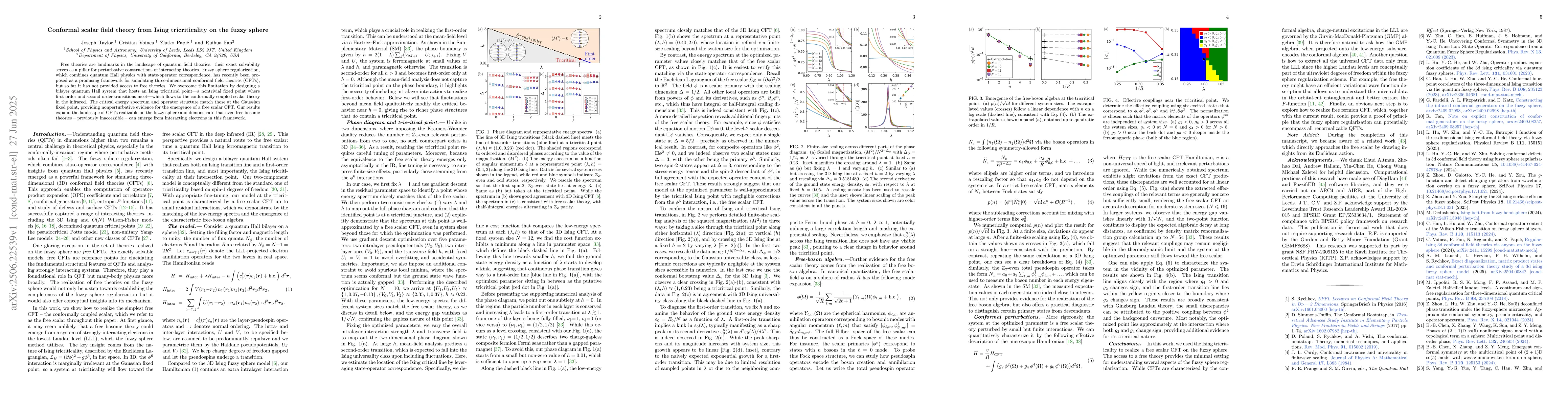 Thumbnail for Conformal scalar field theory from Ising tricriticality on the fuzzy
  sphere