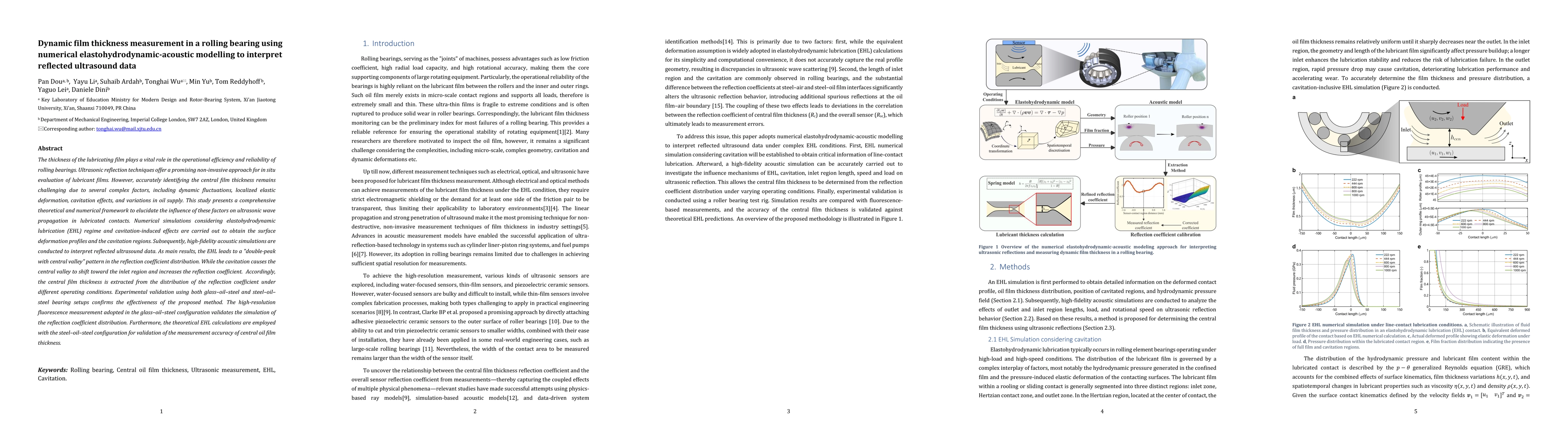 Thumbnail for Dynamic film thickness measurement in a rolling bearing using numerical
  elastohydrodynamic-acoustic modelling to interpret reflected ultrasound data