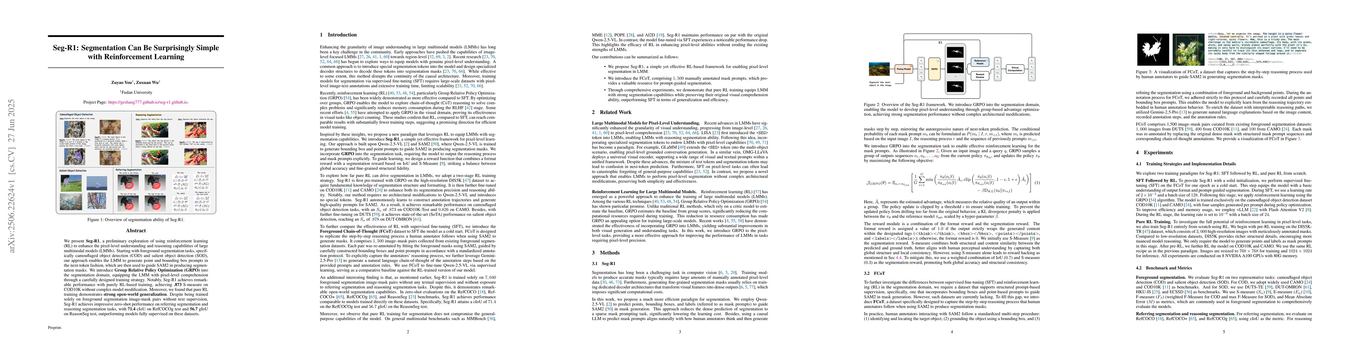 Thumbnail for Seg-R1: Segmentation Can Be Surprisingly Simple with Reinforcement
  Learning