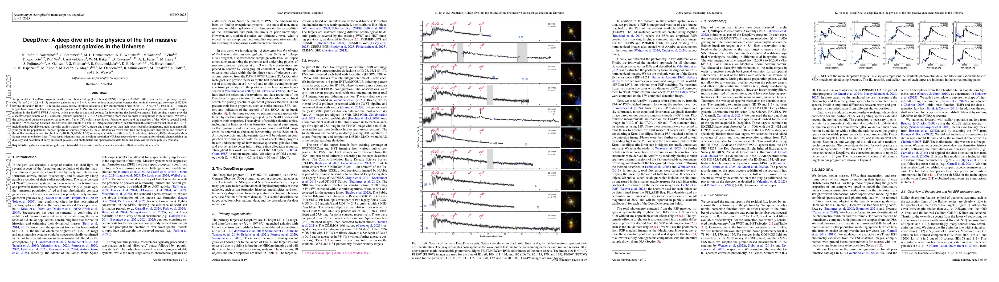 Thumbnail for DeepDive: A deep dive into the physics of the first massive quiescent
  galaxies in the Universe