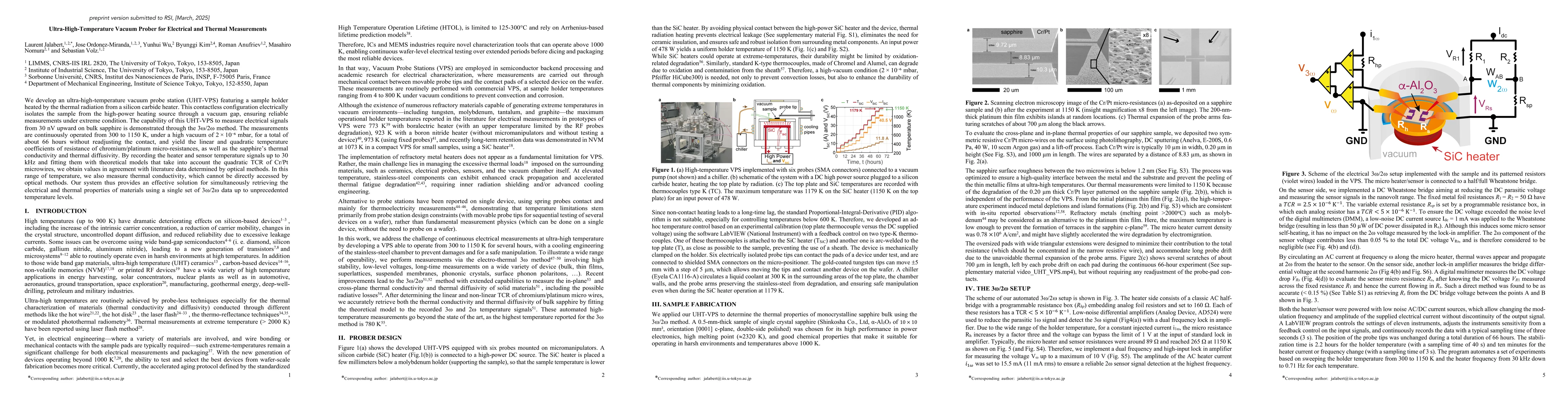 Thumbnail for Ultra-High-Temperature Vacuum Prober for Electrical and Thermal
  Measurements