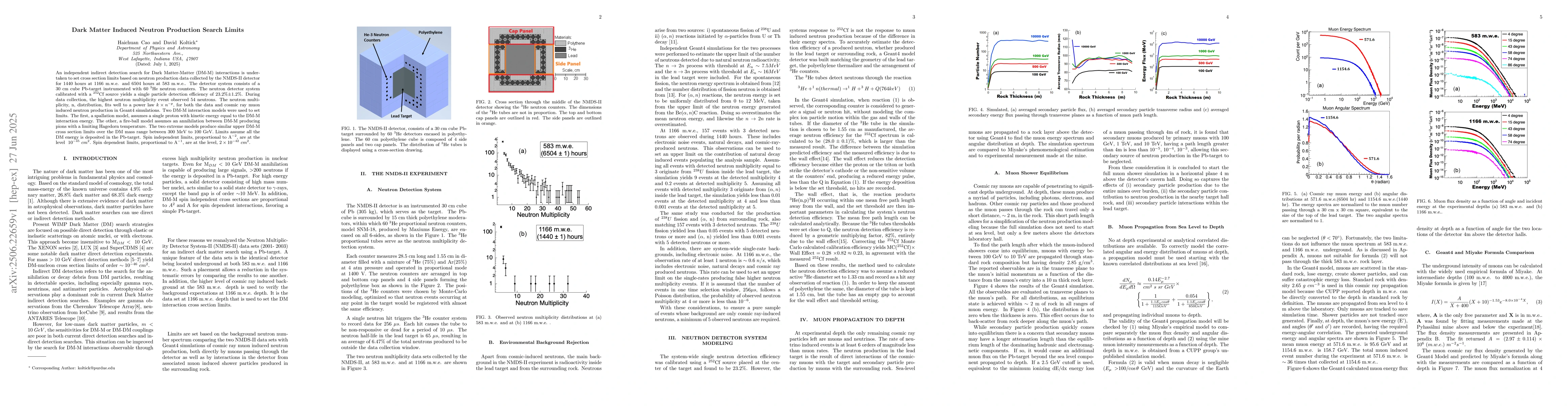 Thumbnail for Dark Matter Induced Neutron Production Search Limits