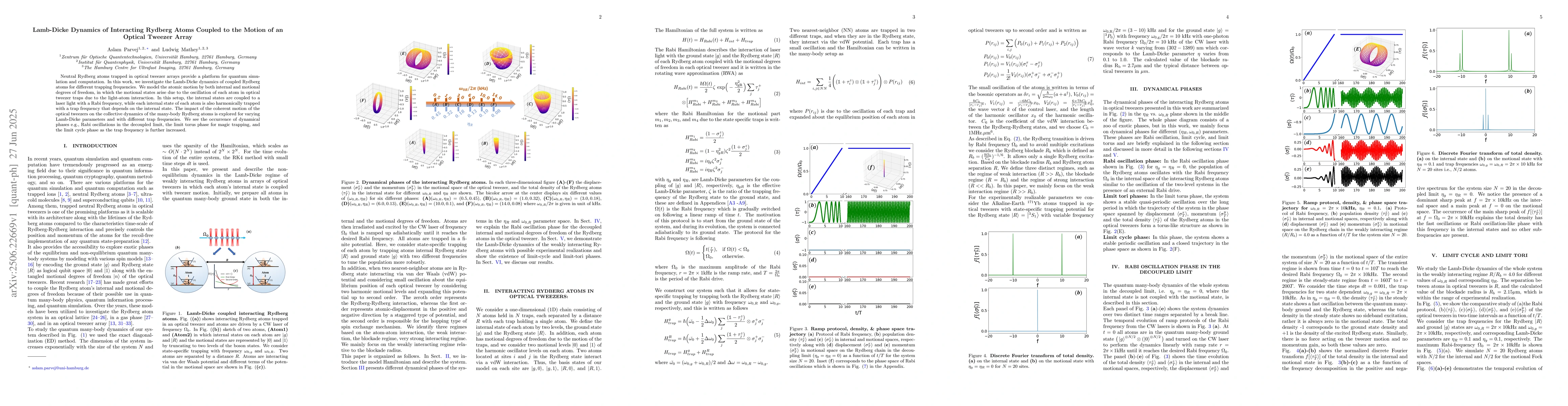 Thumbnail for Lamb-Dicke Dynamics of Interacting Rydberg Atoms Coupled to the Motion
  of an Optical Tweezer Array