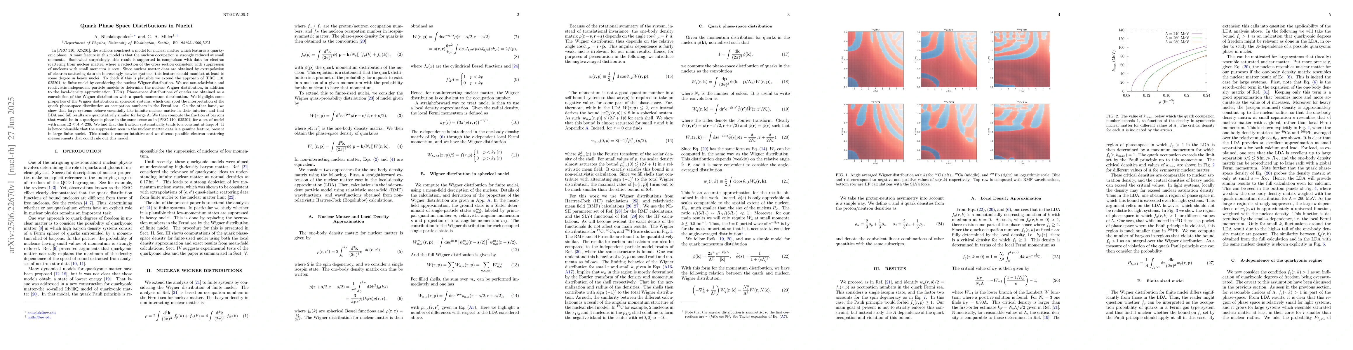 Thumbnail for Quark Phase Space Distributions in Nuclei