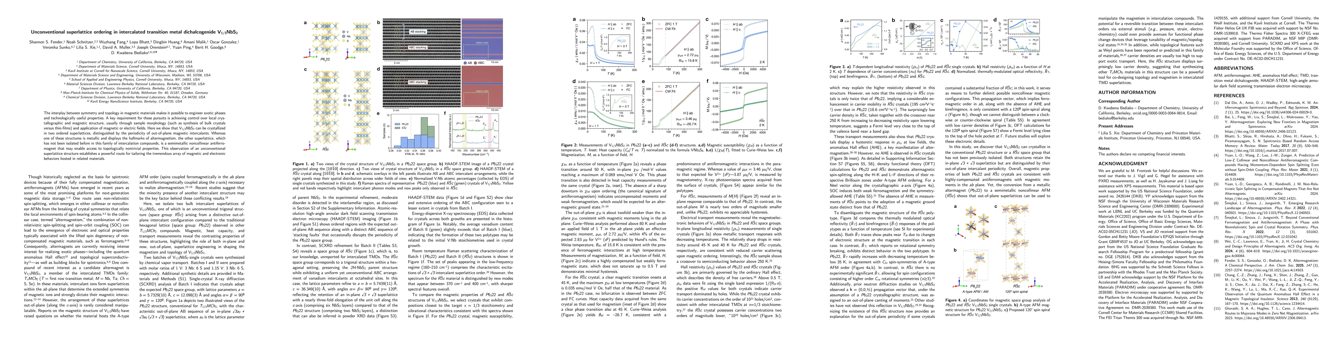 Thumbnail for Unconventional superlattice ordering in intercalated transition metal
  dichalcogenide V$_{1/3}$NbS$_2$