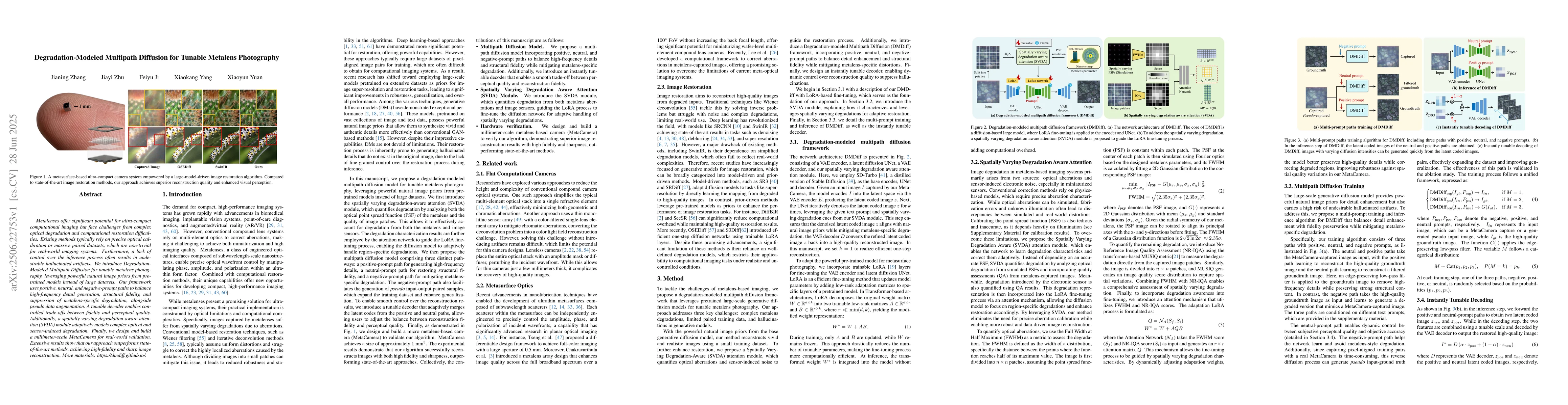 Thumbnail for Degradation-Modeled Multipath Diffusion for Tunable Metalens Photography