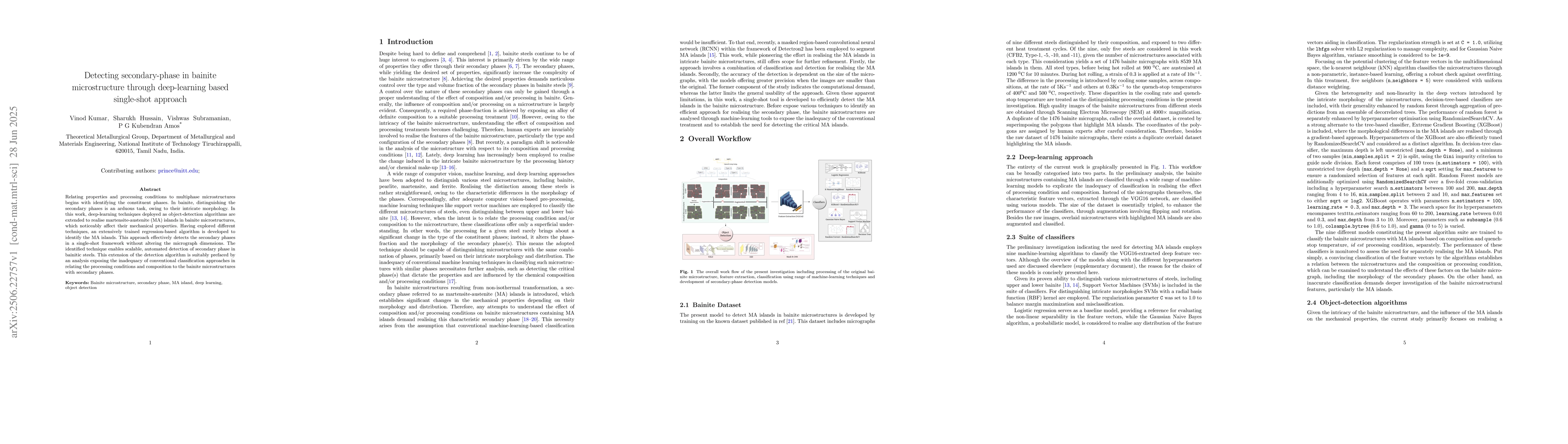 Thumbnail for Detecting secondary-phase in bainite microstructure through
  deep-learning based single-shot approach