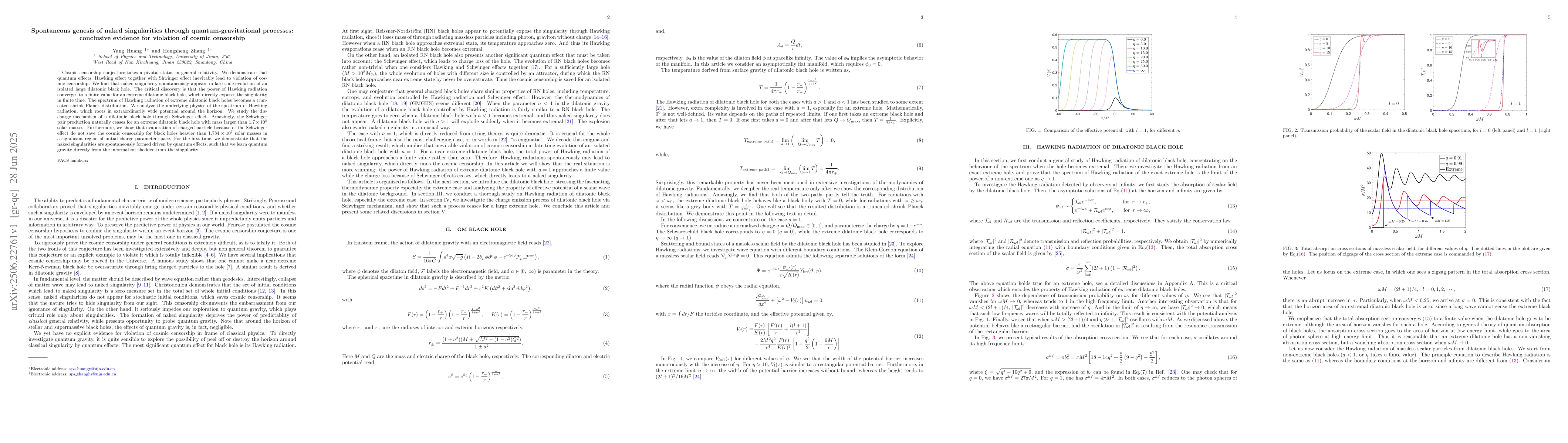 Thumbnail for Spontaneous genesis of naked singularities through quantum-gravitational
  processes: conclusive evidence for violation of cosmic censorship