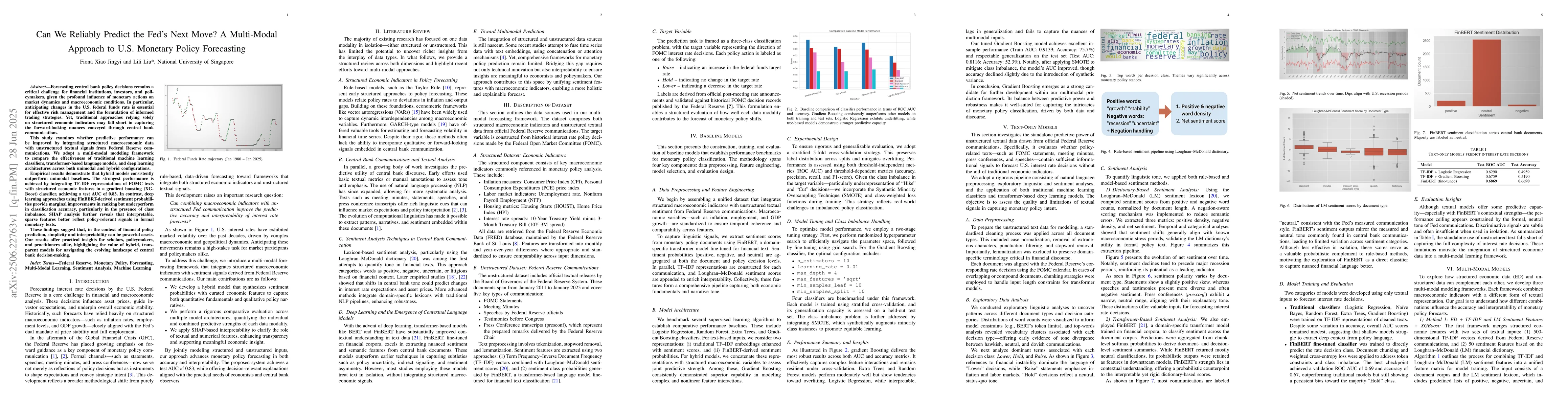Thumbnail for Can We Reliably Predict the Fed's Next Move? A Multi-Modal Approach to
  U.S. Monetary Policy Forecasting