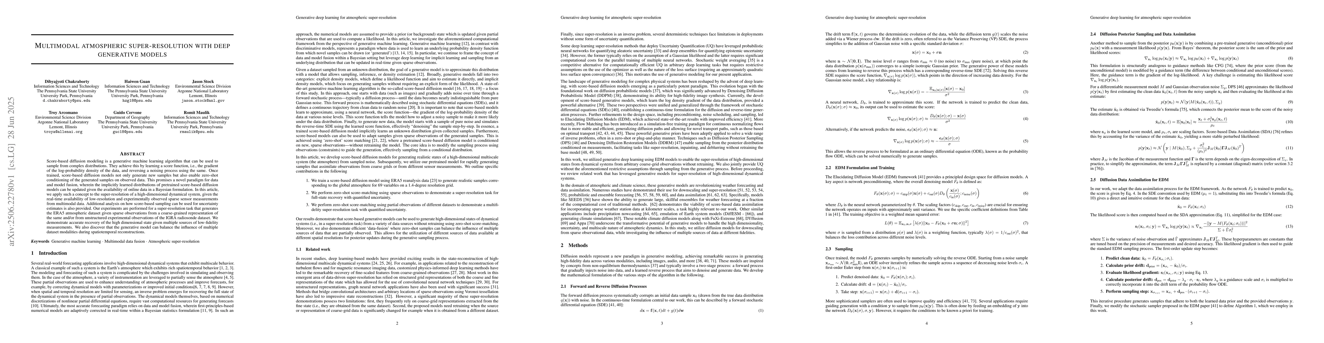 Thumbnail for Multimodal Atmospheric Super-Resolution With Deep Generative Models