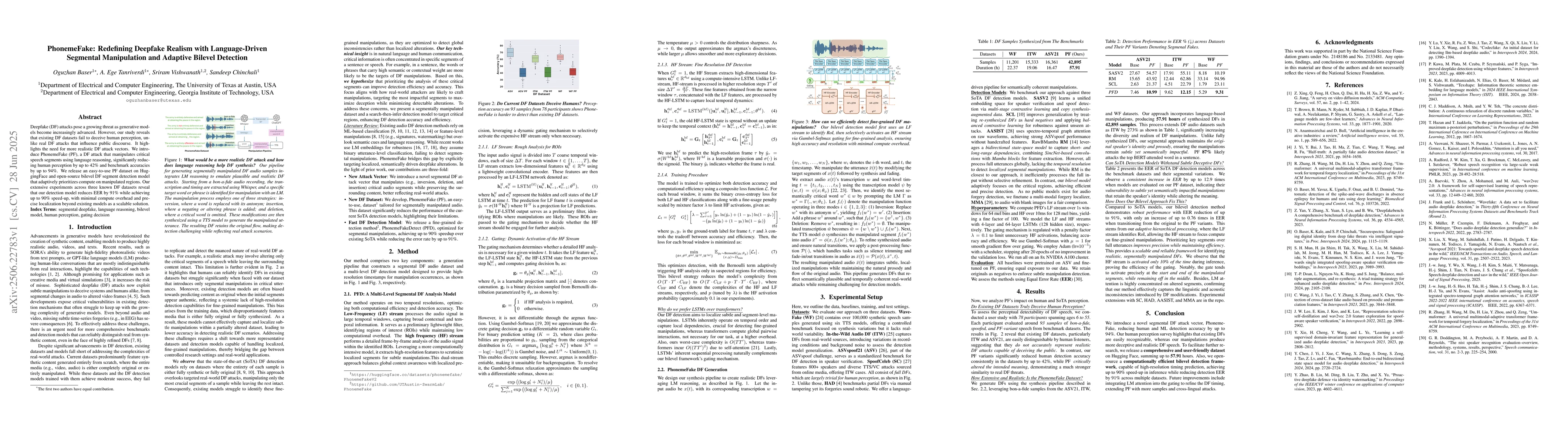 Thumbnail for PhonemeFake: Redefining Deepfake Realism with Language-Driven Segmental
  Manipulation and Adaptive Bilevel Detection