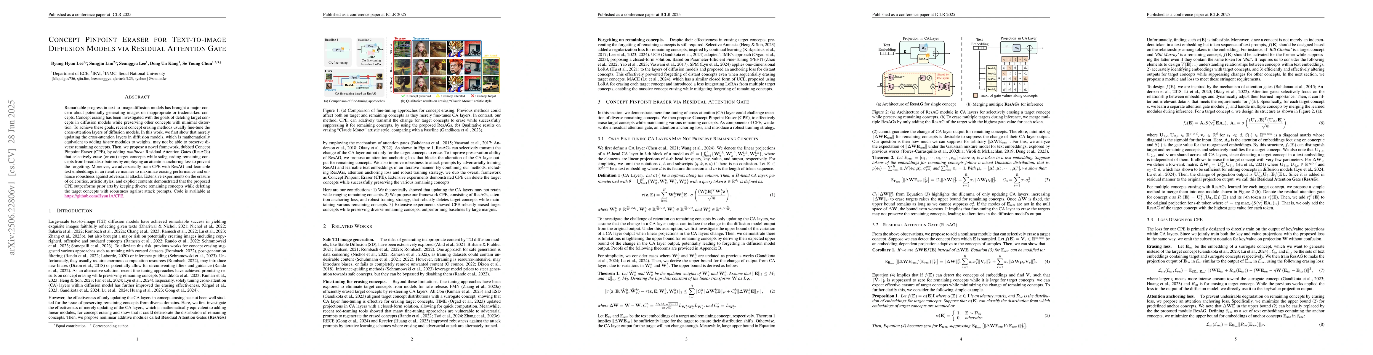 Thumbnail for Concept Pinpoint Eraser for Text-to-image Diffusion Models via Residual
  Attention Gate
