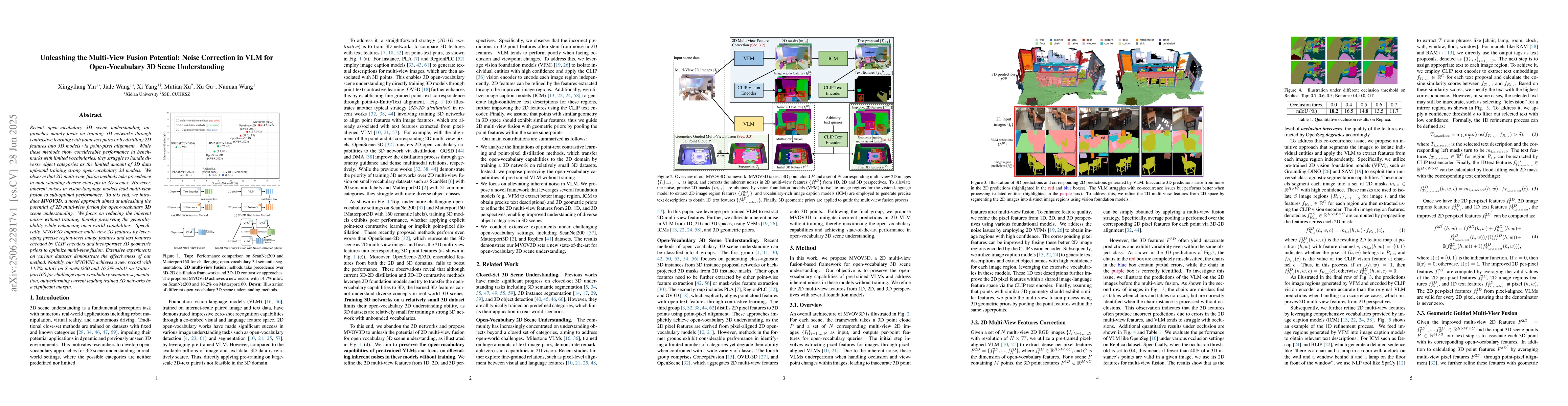 Thumbnail for Unleashing the Multi-View Fusion Potential: Noise Correction in VLM for
  Open-Vocabulary 3D Scene Understanding