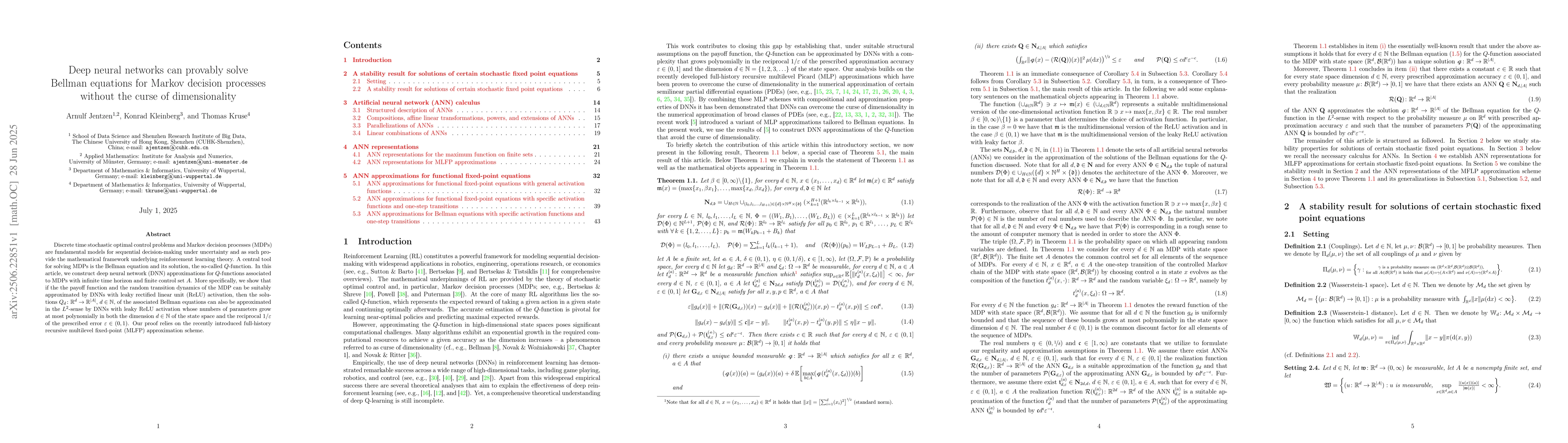 Thumbnail for Deep neural networks can provably solve Bellman equations for Markov
  decision processes without the curse of dimensionality