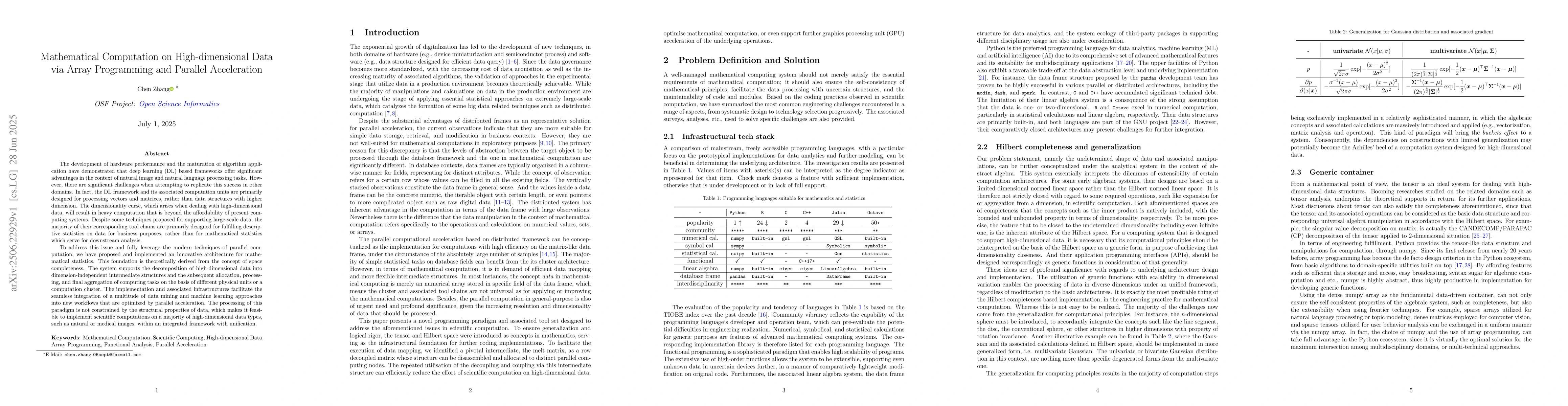 Thumbnail for Mathematical Computation on High-dimensional Data via Array Programming
  and Parallel Acceleration