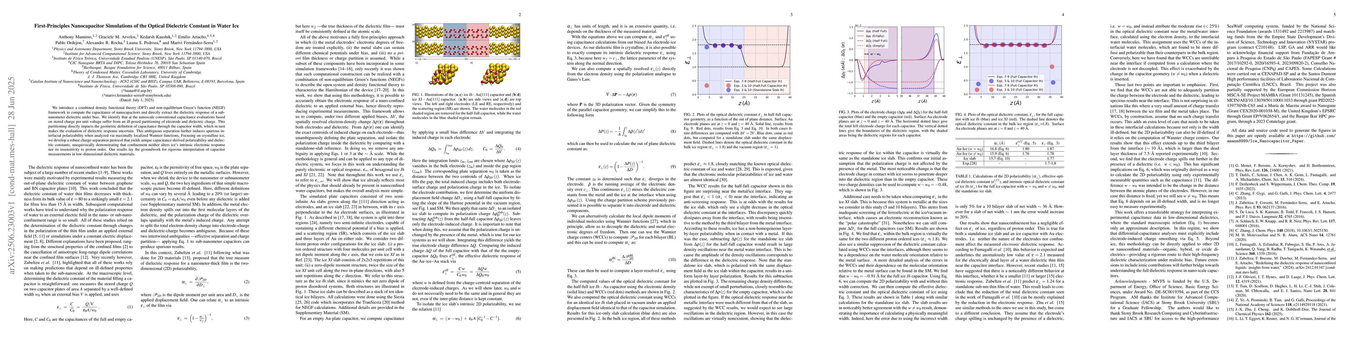 Thumbnail for First-Principles Nanocapacitor Simulations of the Optical Dielectric
  Constant in Water Ice