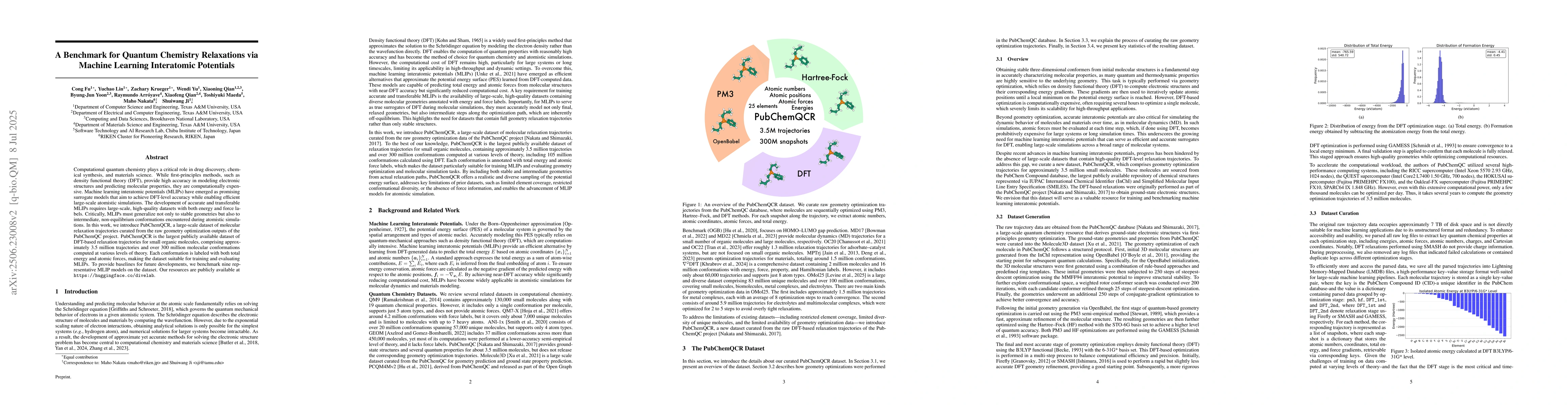 Thumbnail for A Benchmark for Quantum Chemistry Relaxations via Machine Learning
  Interatomic Potentials