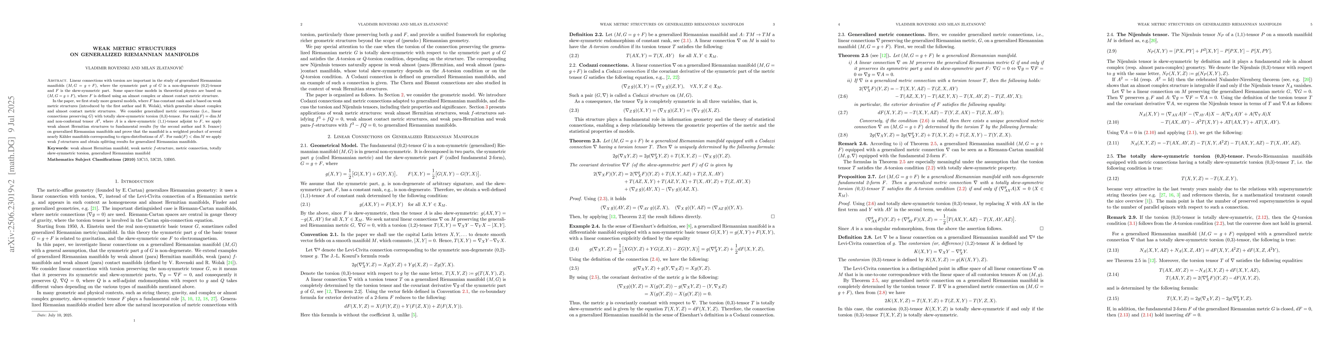 Thumbnail for Weak metric structures on generalized Riemannian manifolds