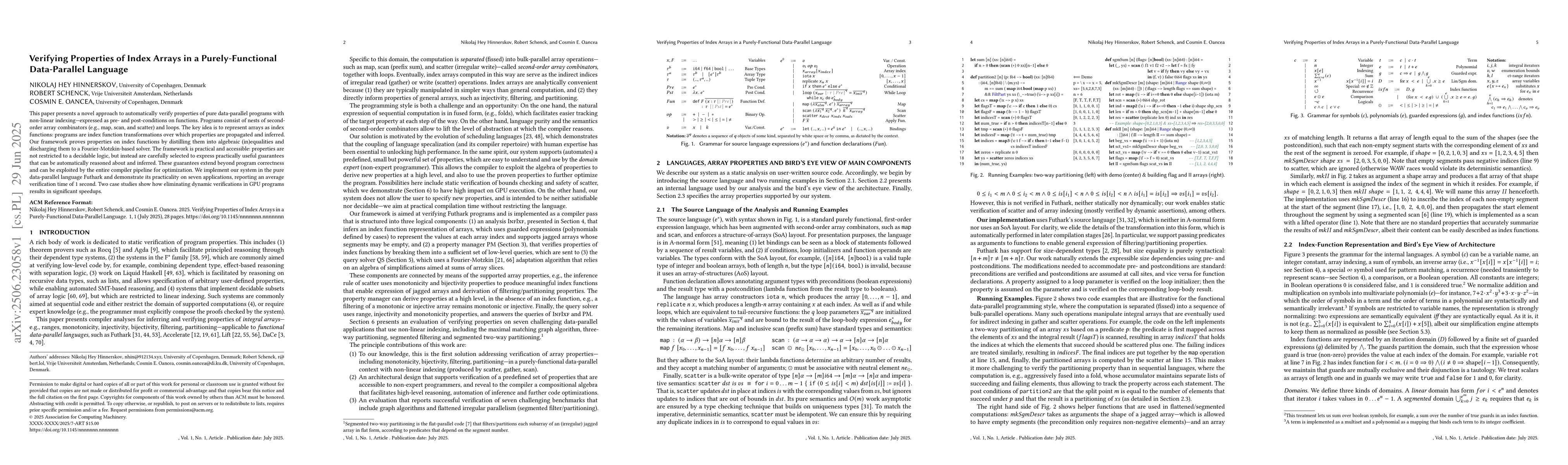 Thumbnail for Verifying Properties of Index Arrays in a Purely-Functional
  Data-Parallel Language