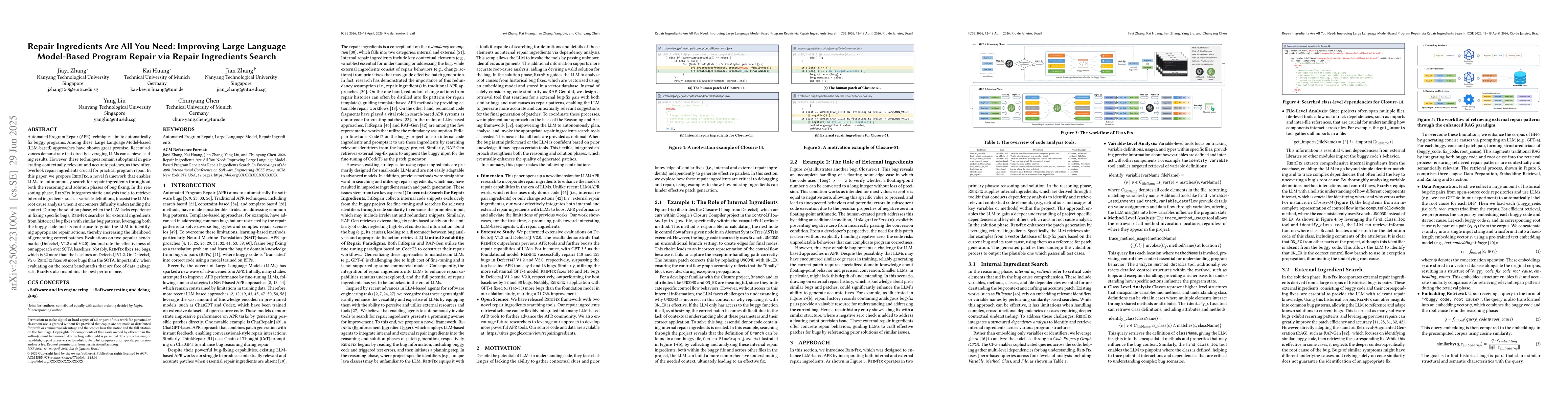 Thumbnail for Repair Ingredients Are All You Need: Improving Large Language
  Model-Based Program Repair via Repair Ingredients Search