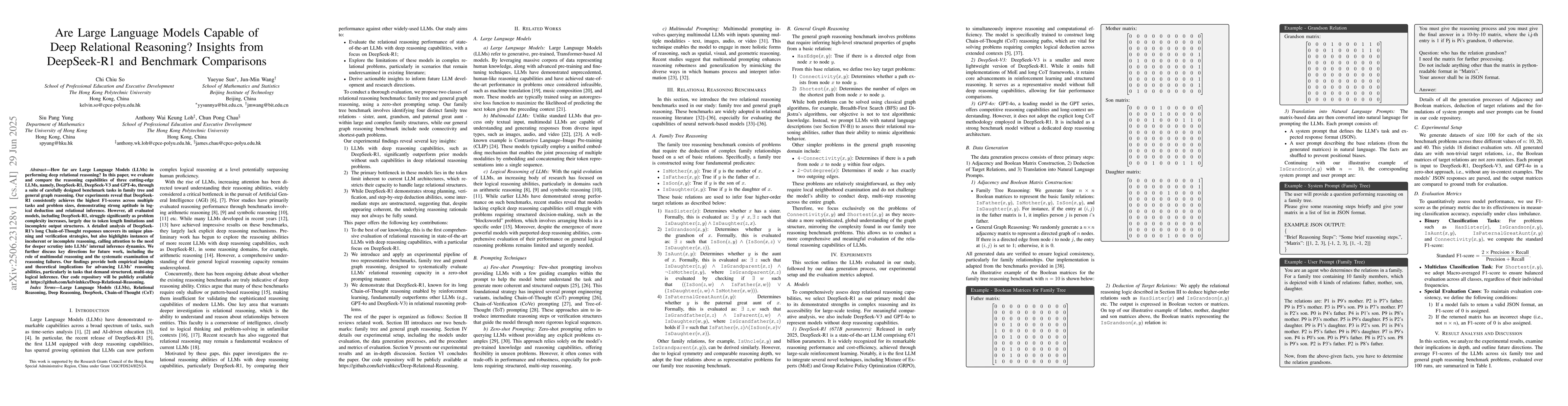Thumbnail for Are Large Language Models Capable of Deep Relational Reasoning? Insights
  from DeepSeek-R1 and Benchmark Comparisons