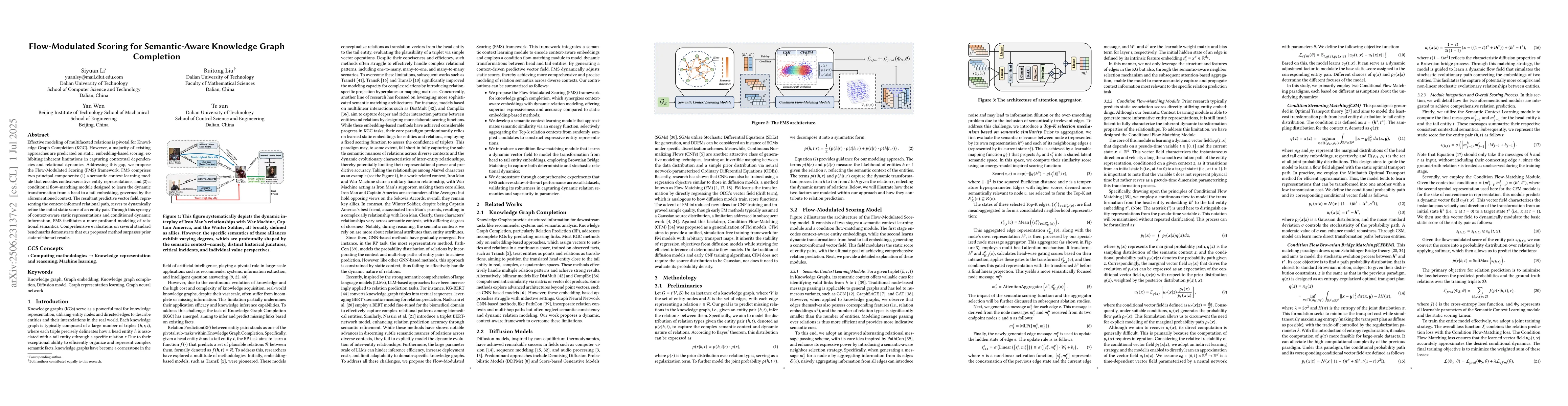 Thumbnail for Flow-Modulated Scoring for Semantic-Aware Knowledge Graph Completion