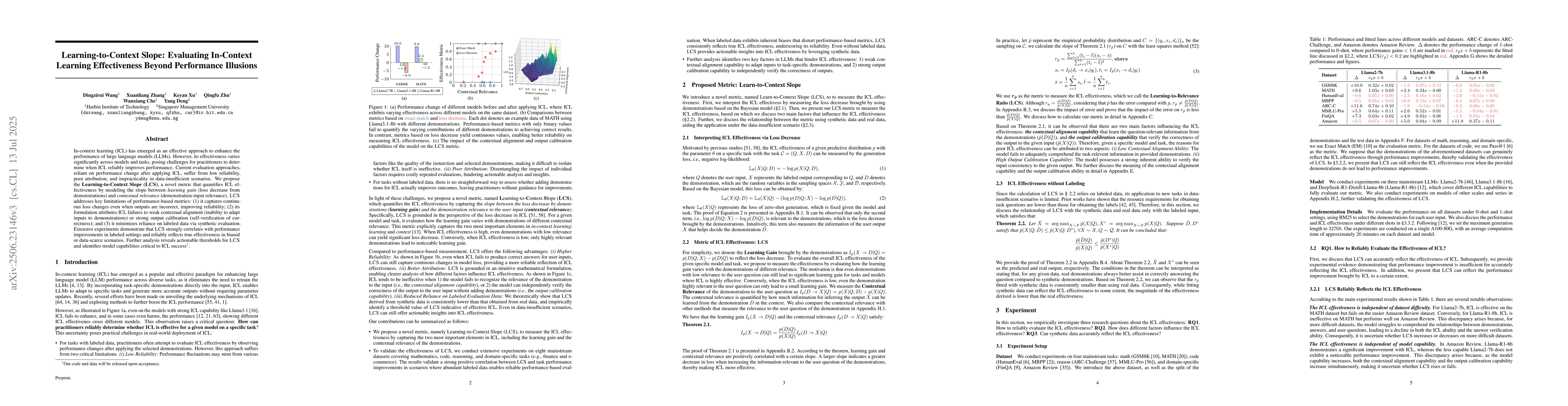 Thumbnail for Learning-to-Context Slope: Evaluating In-Context Learning Effectiveness
  Beyond Performance Illusions