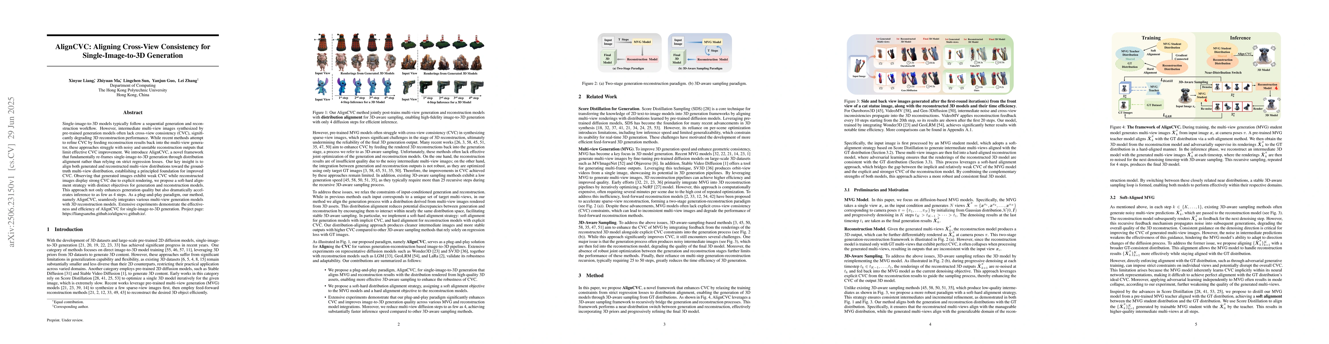Thumbnail for AlignCVC: Aligning Cross-View Consistency for Single-Image-to-3D
  Generation