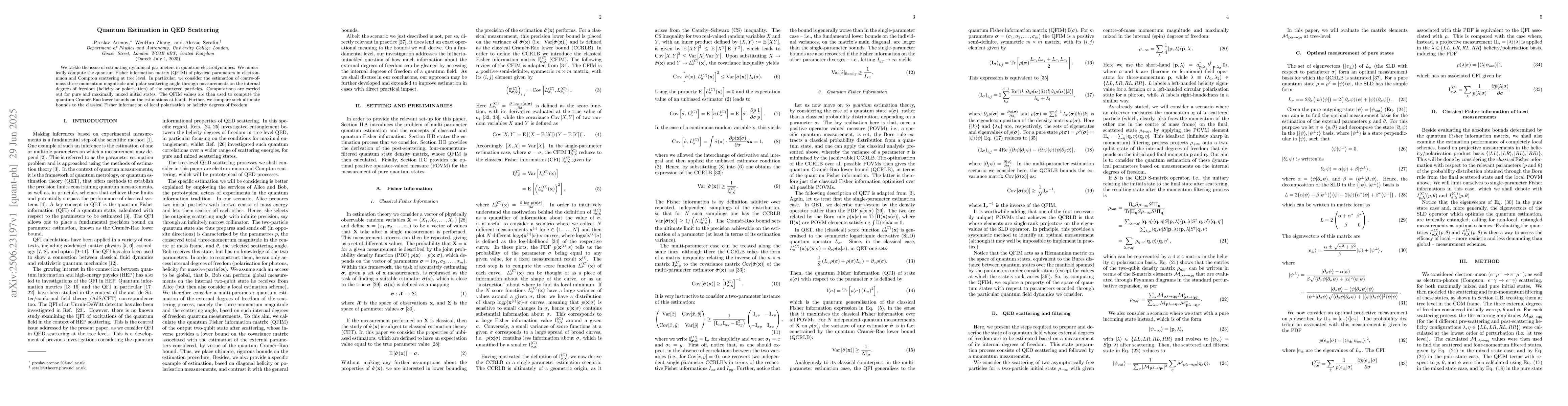 Thumbnail for Quantum Estimation in QED Scattering