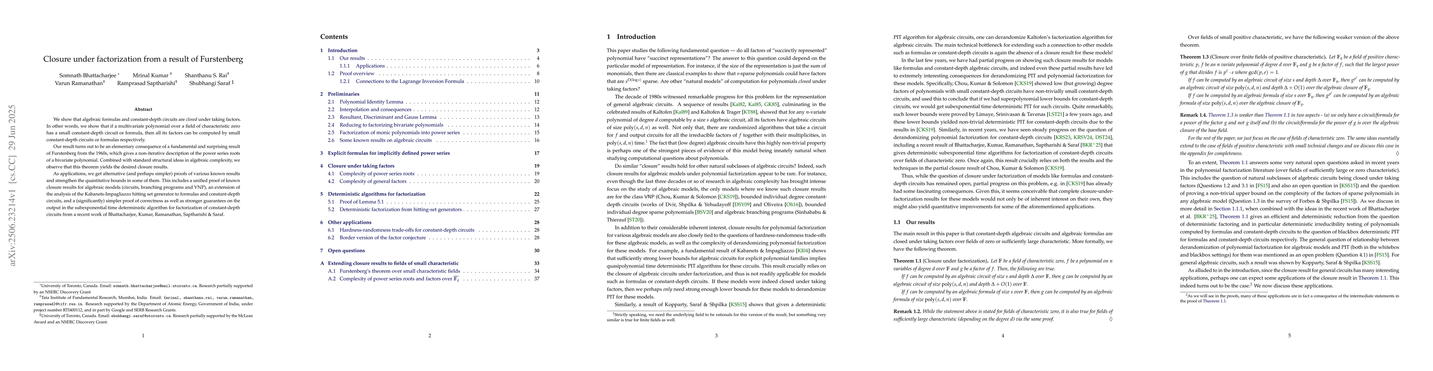 Thumbnail for Closure under factorization from a result of Furstenberg