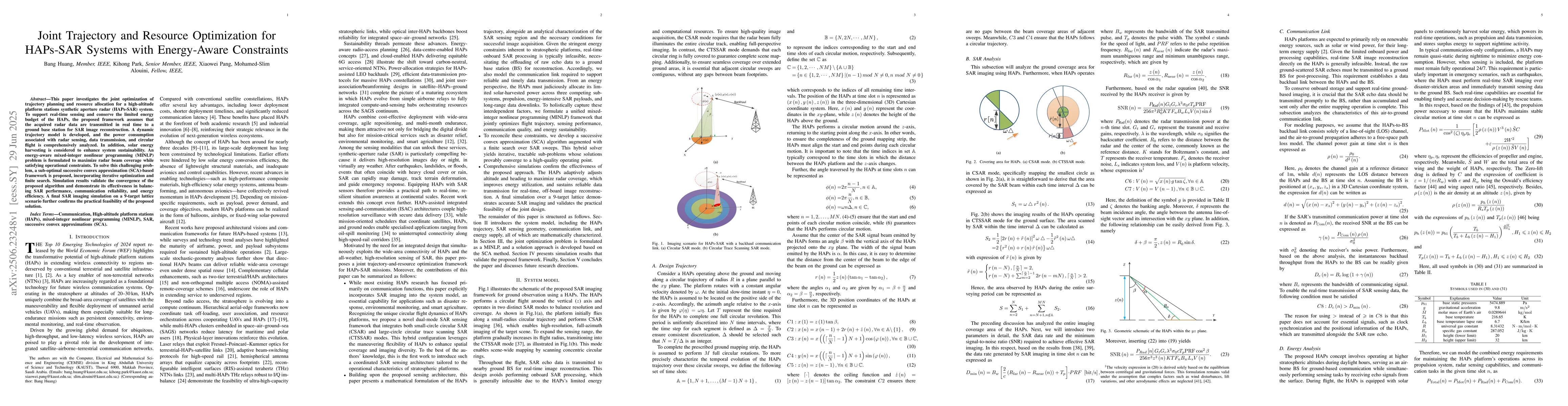 Thumbnail for Joint Trajectory and Resource Optimization for HAPs-SAR Systems with
  Energy-Aware Constraints