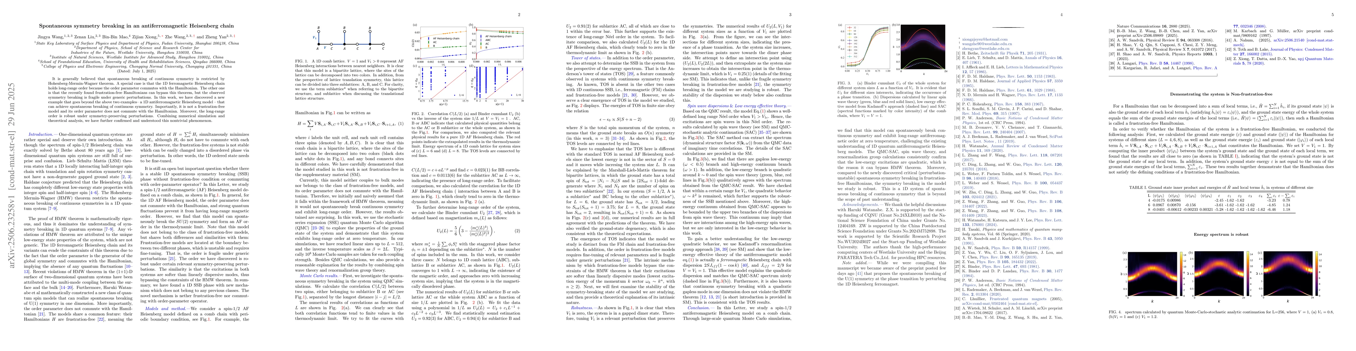 Thumbnail for Spontaneous symmetry breaking in an antiferromagnetic Heisenberg chain