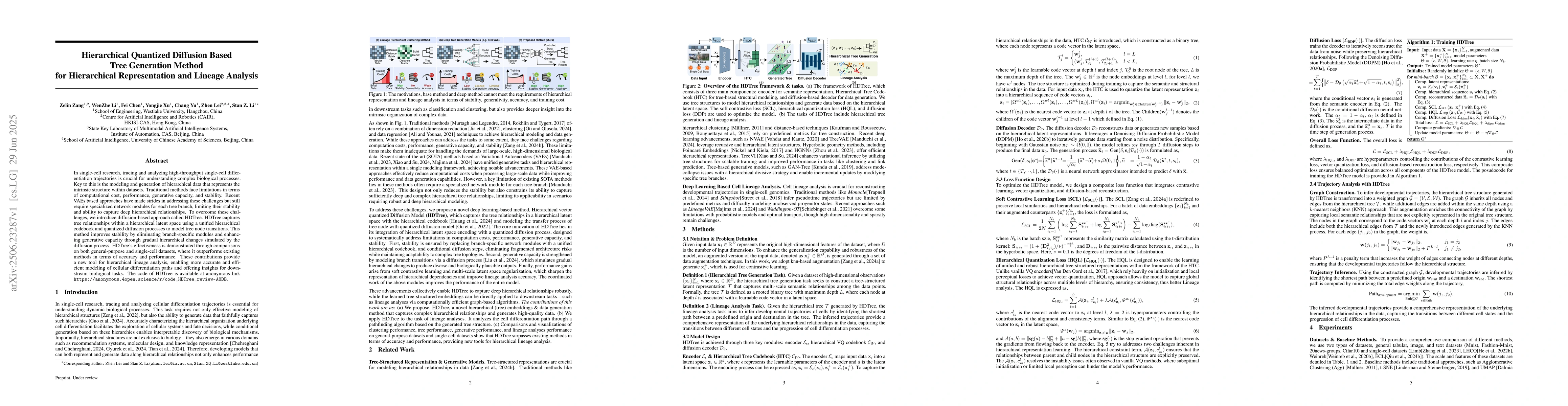 Thumbnail for Hierarchical Quantized Diffusion Based Tree Generation Method for
  Hierarchical Representation and Lineage Analysis