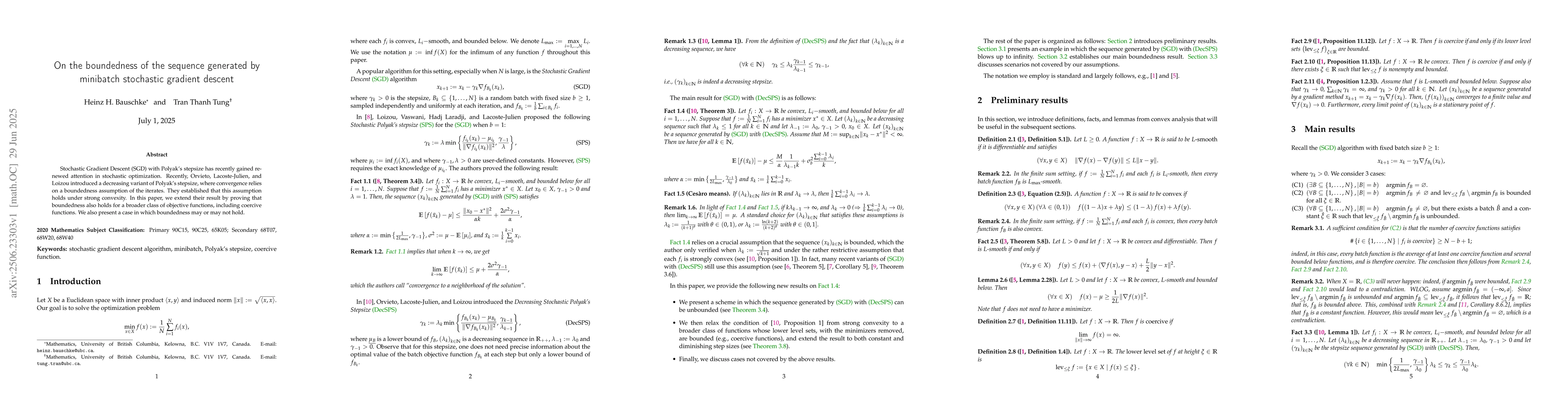 Thumbnail for On the boundedness of the sequence generated by minibatch stochastic
  gradient descent