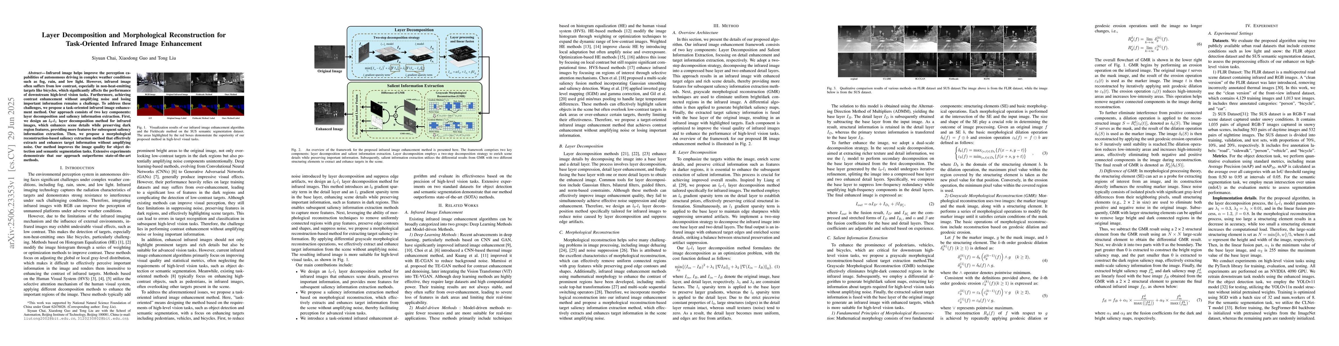 Thumbnail for Layer Decomposition and Morphological Reconstruction for Task-Oriented
  Infrared Image Enhancement