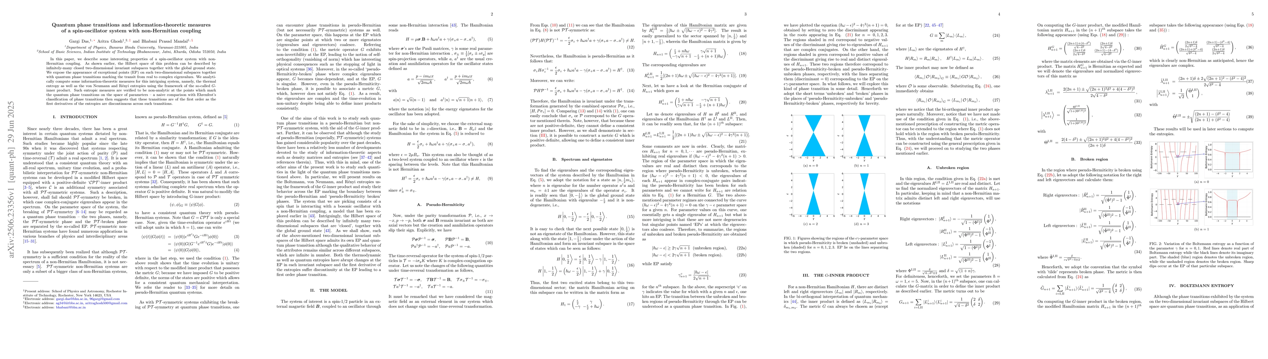 Thumbnail for Quantum phase transitions and information-theoretic measures of a
  spin-oscillator system with non-Hermitian coupling