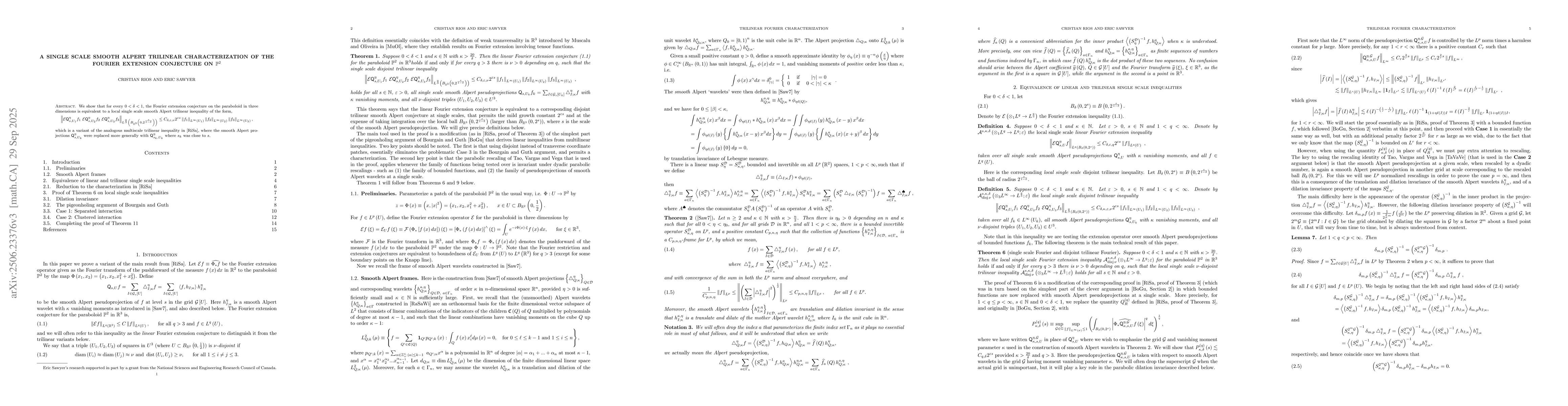 Thumbnail for A proof of the Fourier extension conjecture for the paraboloid in three
  dimensions