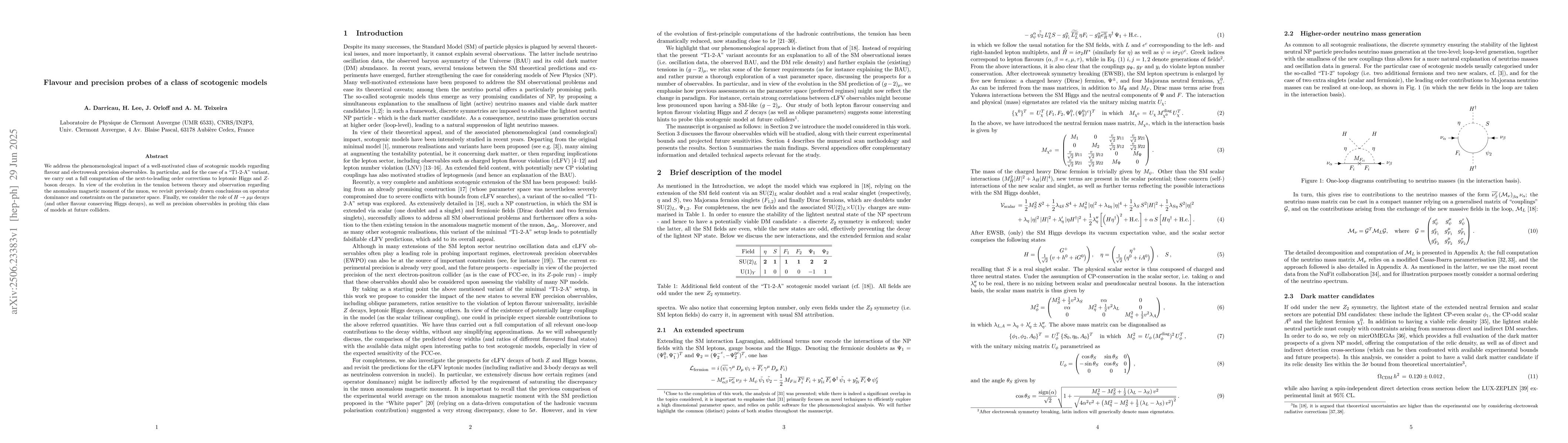 Thumbnail for Flavour and precision probes of a class of scotogenic models