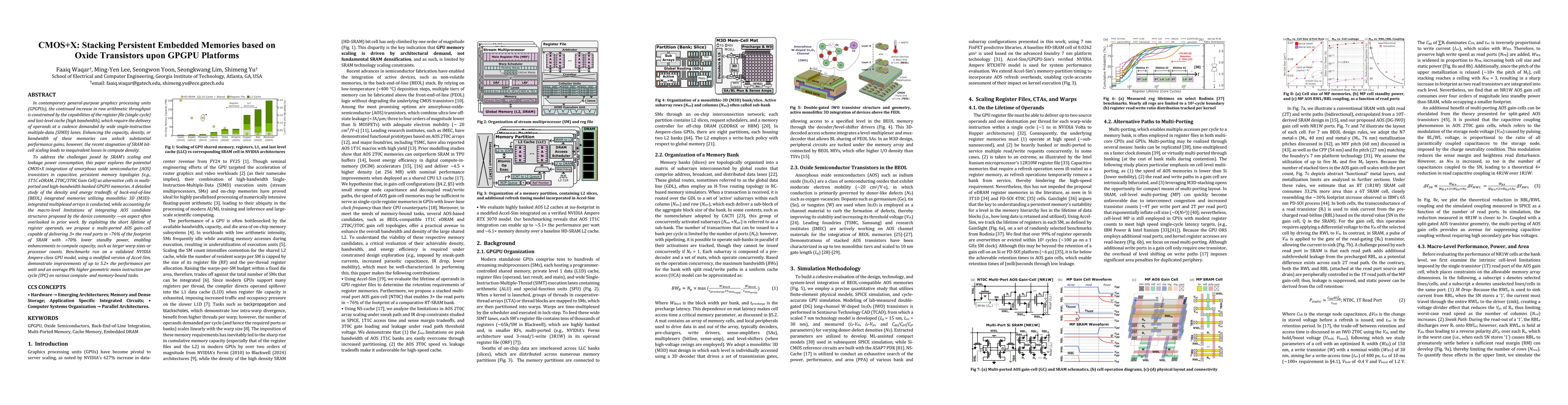 Thumbnail for CMOS+X: Stacking Persistent Embedded Memories based on Oxide Transistors
  upon GPGPU Platforms