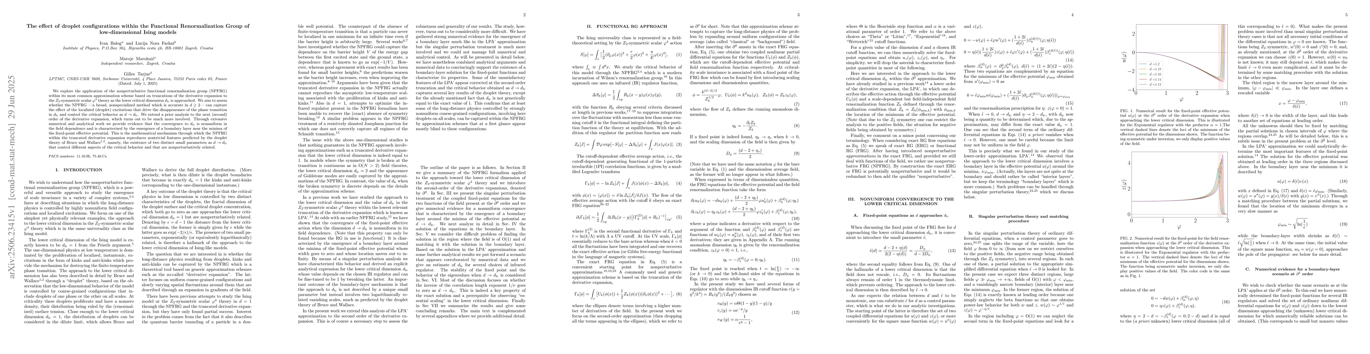 Thumbnail for The effect of droplet configurations within the Functional
  Renormalization Group of low-dimensional Ising models