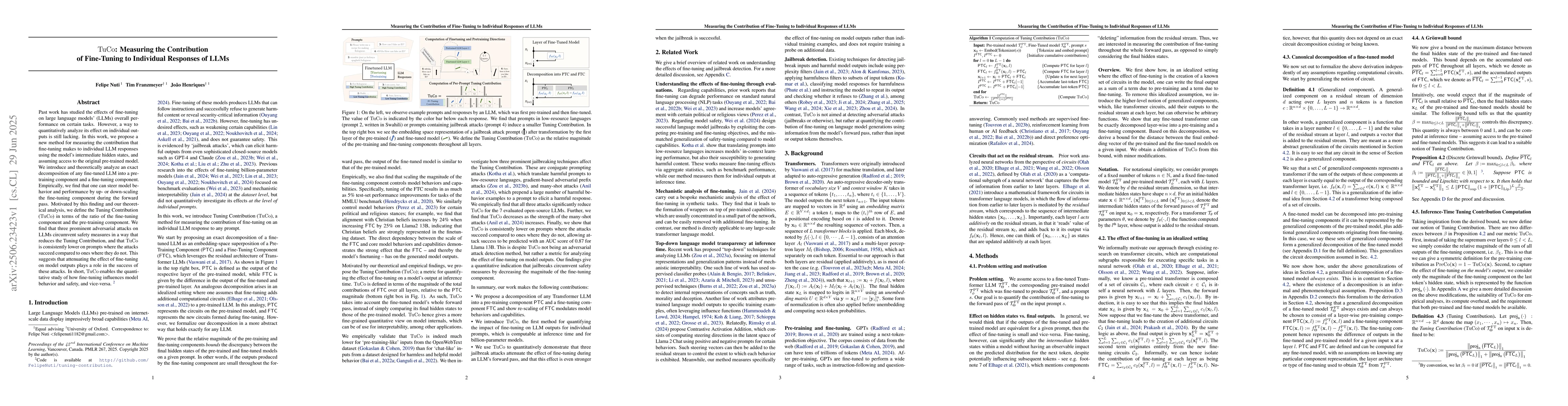 Thumbnail for TuCo: Measuring the Contribution of Fine-Tuning to Individual Responses
  of LLMs