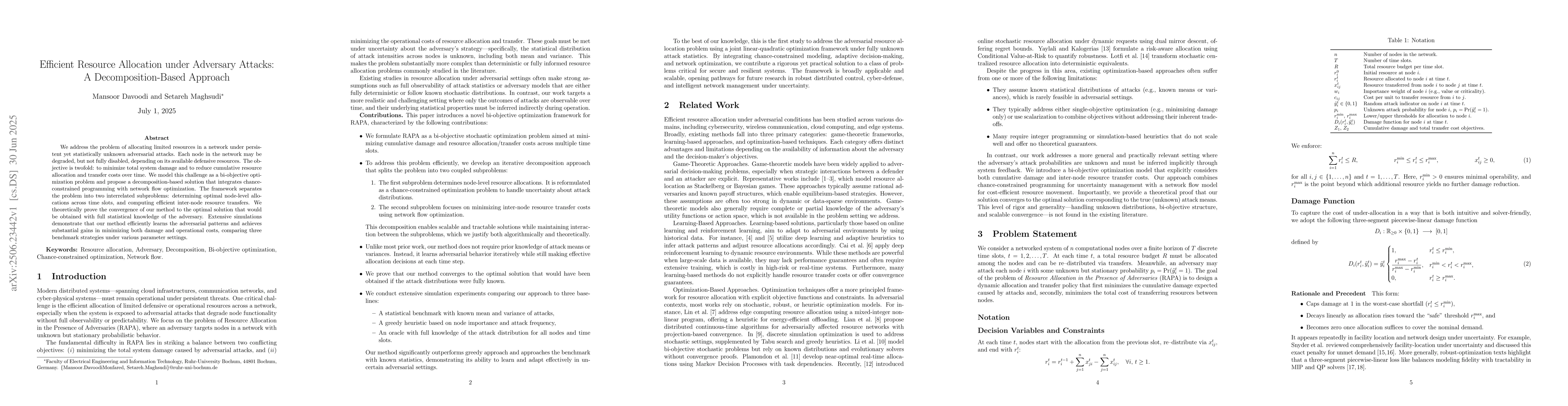 Thumbnail for Efficient Resource Allocation under Adversary Attacks: A
  Decomposition-Based Approach