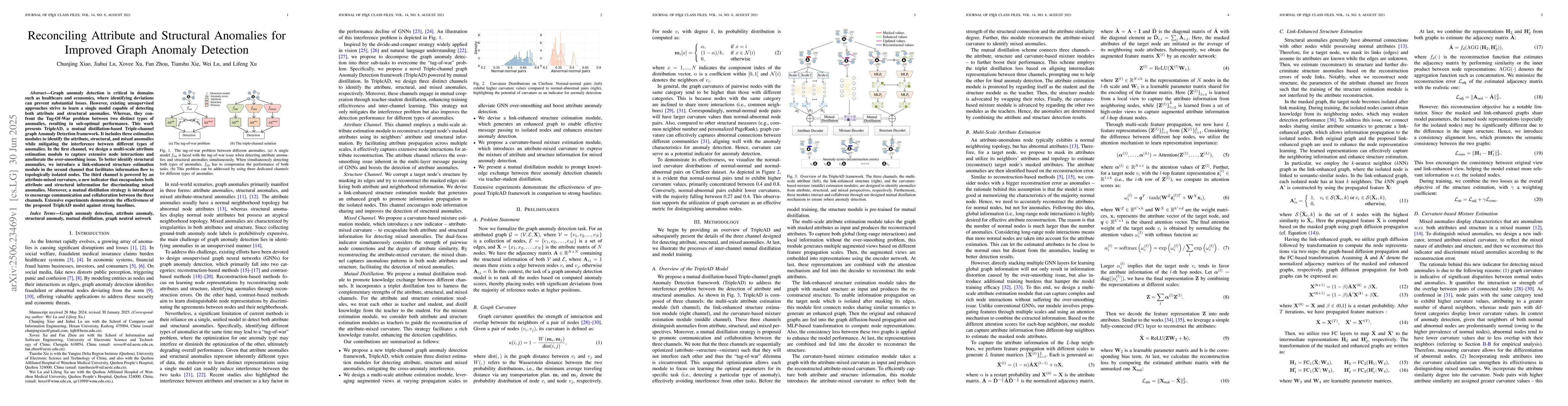 Thumbnail for Reconciling Attribute and Structural Anomalies for Improved Graph
  Anomaly Detection